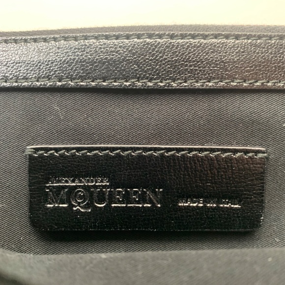 Alexander McQueen black Leather & Tweed handbag - Picture 3 of 6